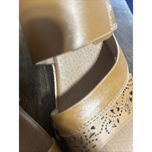 Brown Heels Slide Slip-on Sandals Women's 6.5 - Picture 3 of 12